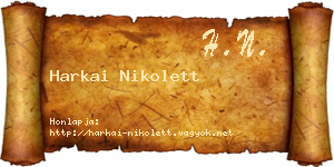 Harkai Nikolett névjegykártya